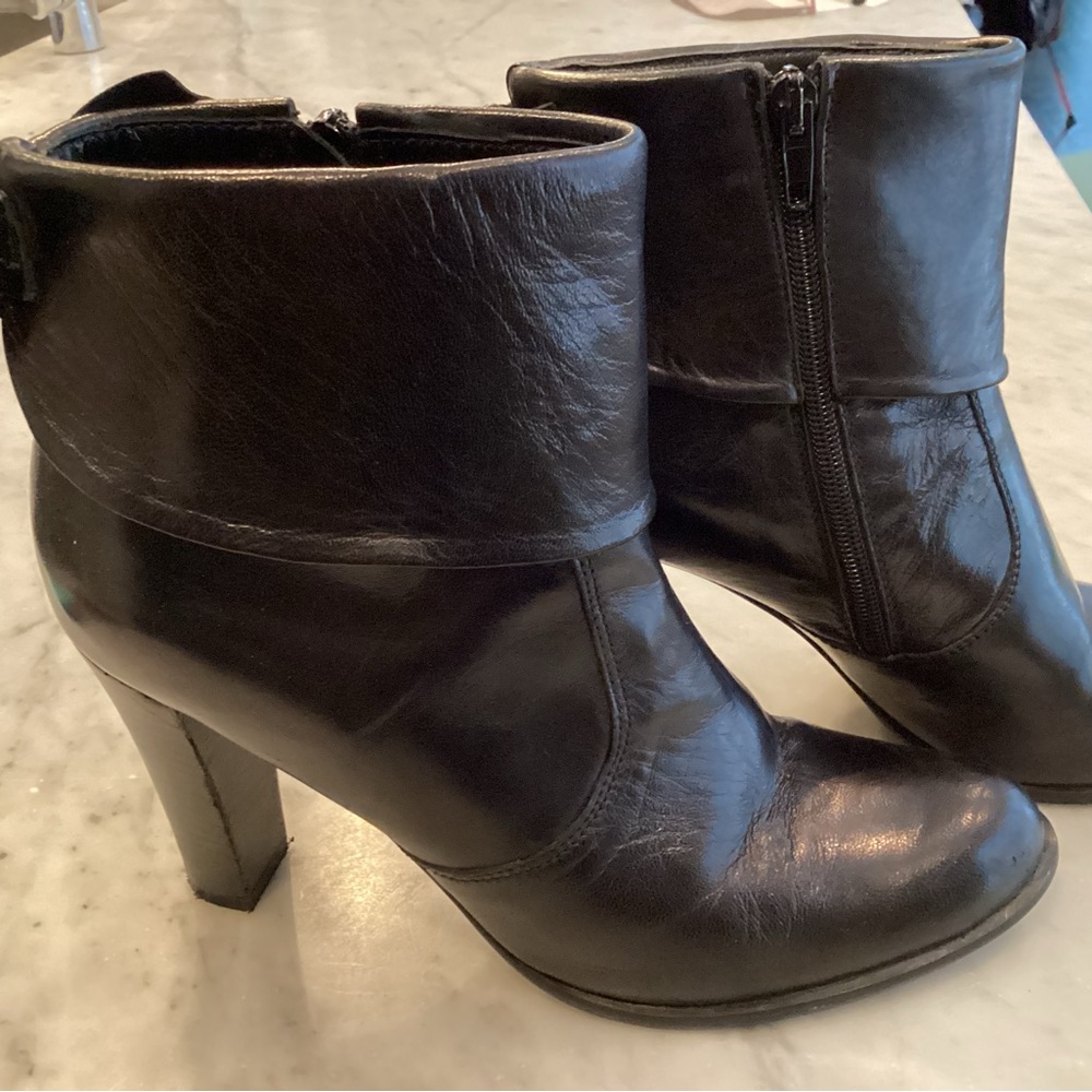 Black Leather Ankle Boots